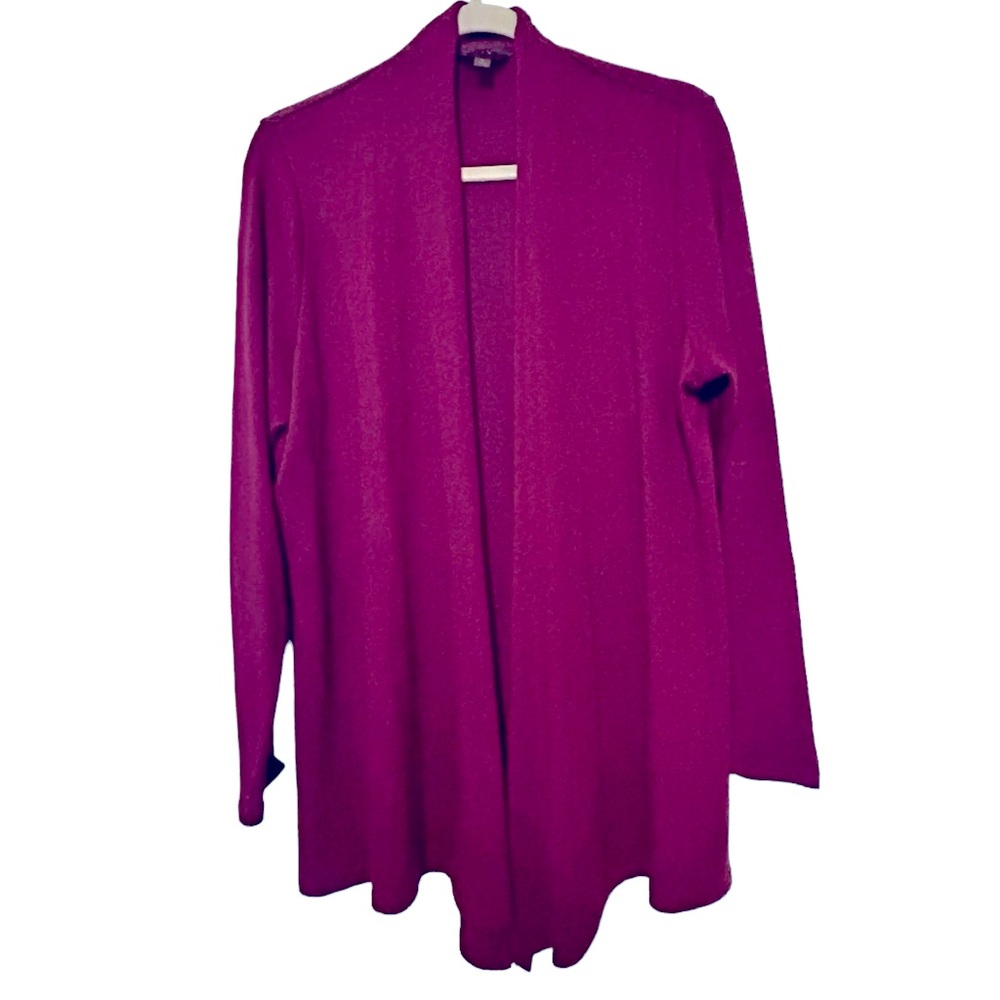 Kimono style sweater. Size 1X burgundy/purple